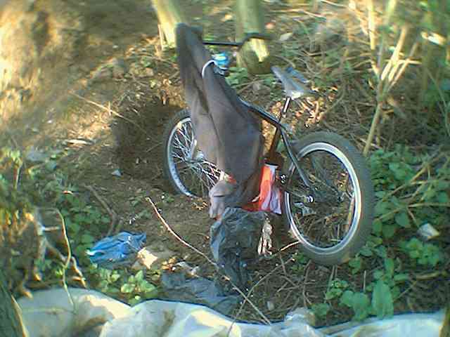 josh's bike in a hole